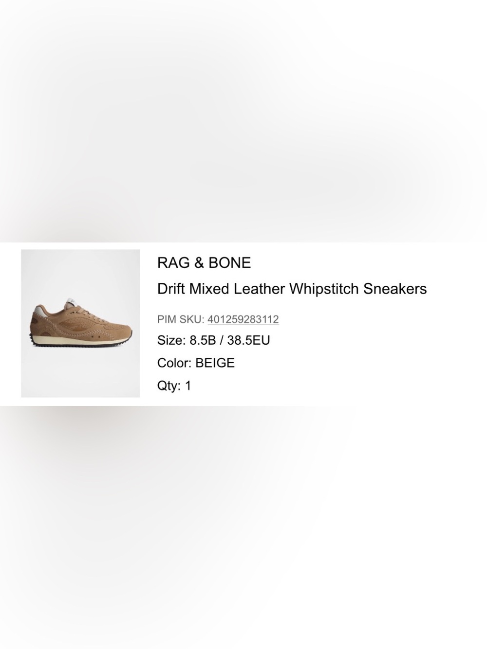 rag & bone Beige Drift Mixed Leather Whipstitch Sneakers